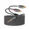 Cable de Audio RCA a MiniPlug Estéreo de 5 Metros Connex CX-13-0150-5M | Cable Enmallado de Nylon Gold Plated Premium, Distribuído en HD Multimedia PERU SAC