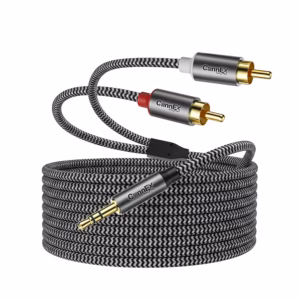 Cable de Audio RCA a MiniPlug Estéreo de 5 Metros Connex CX-13-0150-5M | Cable Enmallado de Nylon Gold Plated Premium, Distribuído en HD Multimedia PERU SAC