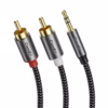 Cable de Audio RCA a MiniPlug Estéreo de 5 Metros Connex CX-13-0150-5M | Cable Enmallado de Nylon Gold Plated Premium, Distribuído en HD Multimedia PERU SAC