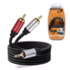 Cable de Audio RCA a MiniPlug Estéreo BatBlack BT   Metros | Cable Enmallado de Nylon Gold Plated Premium Distribuído por HD Multimedia PERU SAC