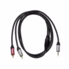 Cable de Audio RCA a MiniPlug Estéreo BatBlack BT   Metros | Cable Enmallado de Nylon Gold Plated Premium Distribuído por HD Multimedia PERU SAC