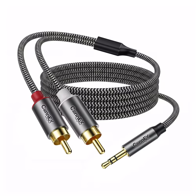 Cable de Audio RCA a MiniPlug Estéreo  Metros CONNEX CX   M | Gold Plated | Enmallado Resistente | Cabezal Metálico |  cobre Distribuído en HD Multimedia PERU SAC