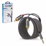 Cable de Audio RCA a MiniPlug Estéreo 3 Metros Connex CX-13-0150-3M | Cable Enmallado de Nylon Gold Plated Premium | 100% Cobre Libre de Oxígeno, Distribuído en HD Multimedia PERU SAC