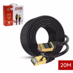 Cable de Red Cat8 de 20 Metros Lancom LTSN8-3102-20M | 2000Mhz | 40Gbps | SFTP Patch Cord Cobre LSZH Negro | 100% Cobre, Distribuído en HD Multimedia PERU SAC