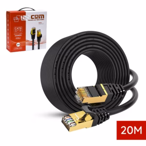 Cable de Red Cat8 de 20 Metros Lancom LTSN8-3102-20M | 2000Mhz | 40Gbps | SFTP Patch Cord Cobre LSZH Negro | 100% Cobre, Distribuído en HD Multimedia PERU SAC
