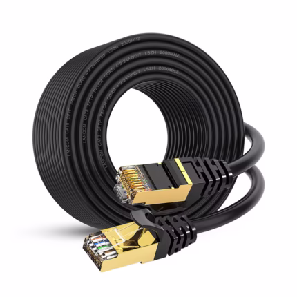 Cable de Red Cat8 de 20 Metros Lancom LTSN8-3102-20M | 2000Mhz | 40Gbps | SFTP Patch Cord Cobre LSZH Negro | 100% Cobre, Distribuído en HD Multimedia PERU SAC