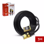 Cable de Red Cat8 de 3 Metros Lancom LTSN8-3102-3M | 2000Mhz | 40Gbps | SFTP Patch Cord Cobre LSZH Negro | 100% Cobre Distribuído en HD Multimedia PERU SAC