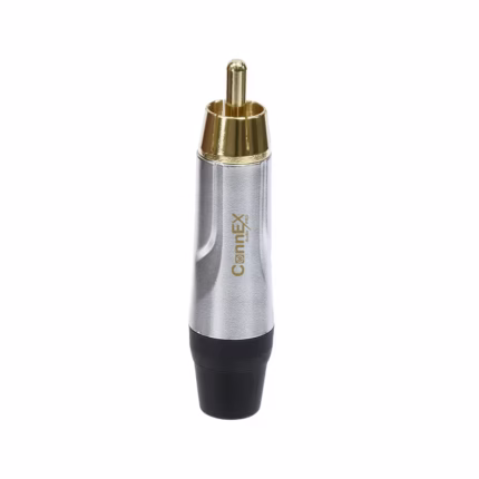 Conector Plug RCA Connex GBHR-01CH-BK Terminal Negro para Soldar | Metal Housing Pin Gold Plated, Distribuído en HD Multimedia PERU SAC