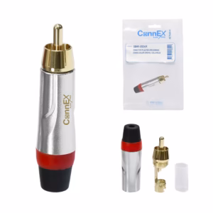 Conector_Plug_RCA_Connex_GBHR-01CH-R_Terminal_Rojo__00___Portada Conector Plug RCA Connex GBHR CH R Terminal Rojo para Soldar | Metal Housing Pin Gold Plated