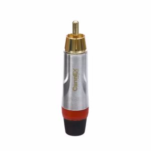 Conector Plug RCA Connex GBHR-01CH-R Terminal Rojo para Soldar | Metal Housing Pin Gold Plated Distribuído en HD Multimedia PERU SAC