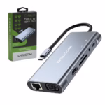 Docking USB C  en  Delcom DL CHUB | Estación de Acoplamiento HDMI K Hz y Ethernet Gigabit RJ |  USB  | Lector SDTF y PD W