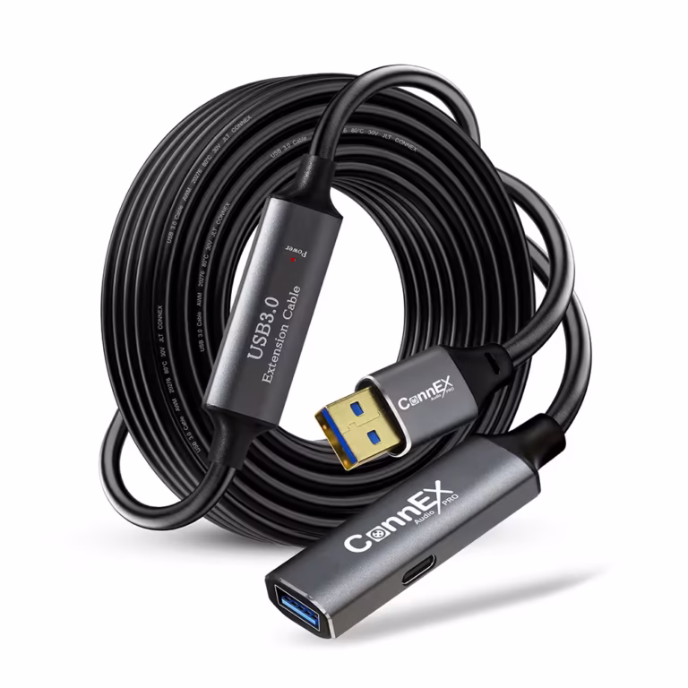 Extensión USB 3.0 Activa de 10 Metros CONNEX CX-0150-10M | Velocidad de 5Gbps | Ideal para Cámaras y Periféricos USB, Distribuído en HD Multimedia PERU SAC