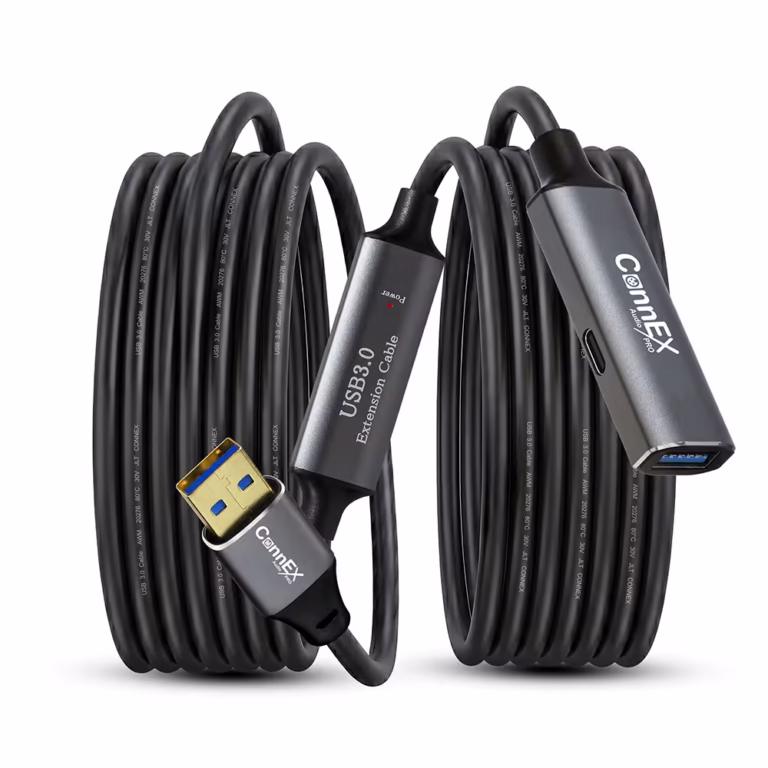 Extensión USB 3.0 Activa de 15 Metros CONNEX CX-0150-15M | Velocidad de 5Gbps | Ideal para Cámaras y Periféricos USB, Distribuído en HD Multimedia PERU SAC