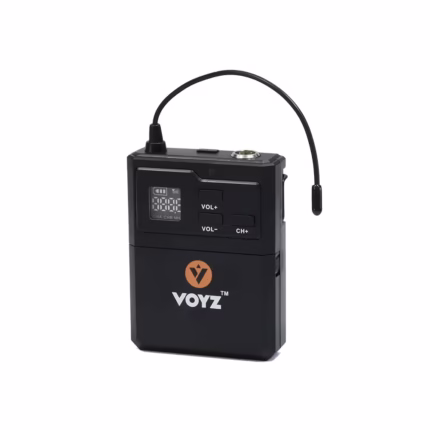 Micrófono Inalámbrico de Vincha Recargable UHF VOYZ VZ-WM103-UHF | Sistema de Diadema Portátil Alcance 60m, Distribuído en HD Multimedia PERU SAC