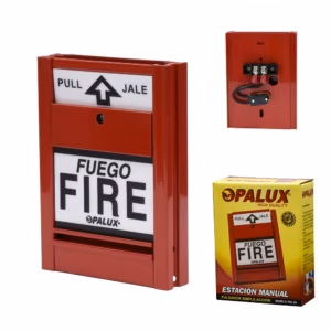 Pulsador Manual de Emergencia Opalux PUL-2A para Sistema de Alarma Contra Incendio 12/24V DC Distribuído en HD Multimedia PERU SAC