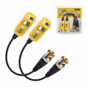 Video Balun 8MP 4K High Full Max HFM-VB-8 con Engrape Pasivo | Blíster de 2 Unidades para Cámaras de Seguridad, Distribuído en HD Multimedia PERU SAC