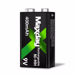 Batería de 9V Recargable 400mAh MaxDay MD-1078 Ni-MH, Distribuído en HD Multiemdia PERU SAC