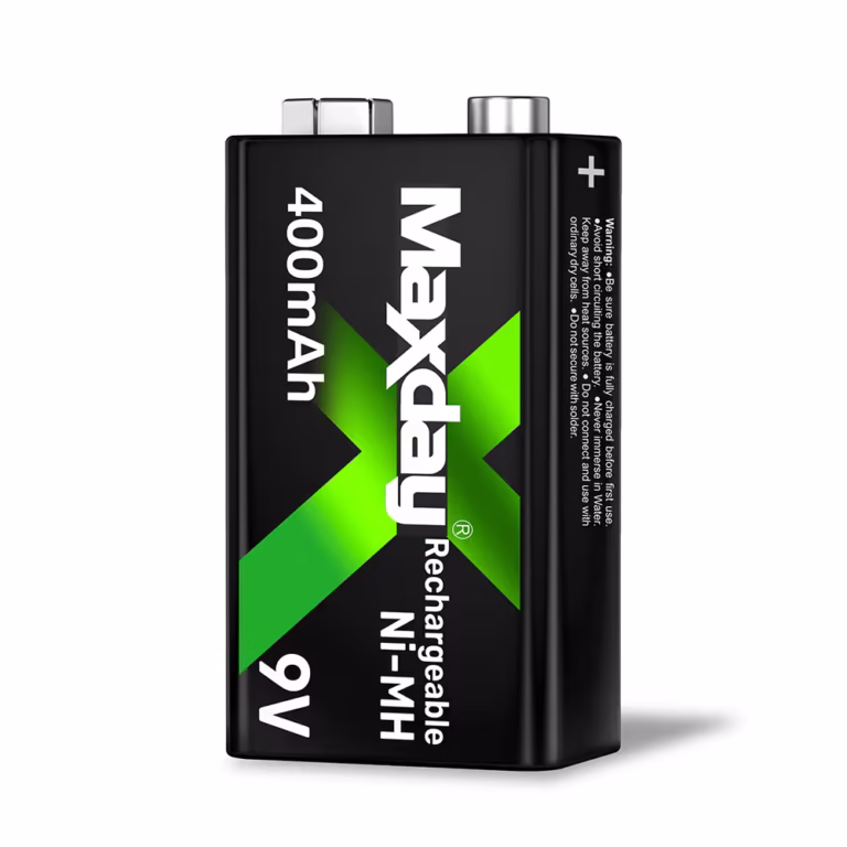 Batería de 9V Recargable 400mAh MaxDay MD-1078 Ni-MH, Distribuído en HD Multiemdia PERU SAC