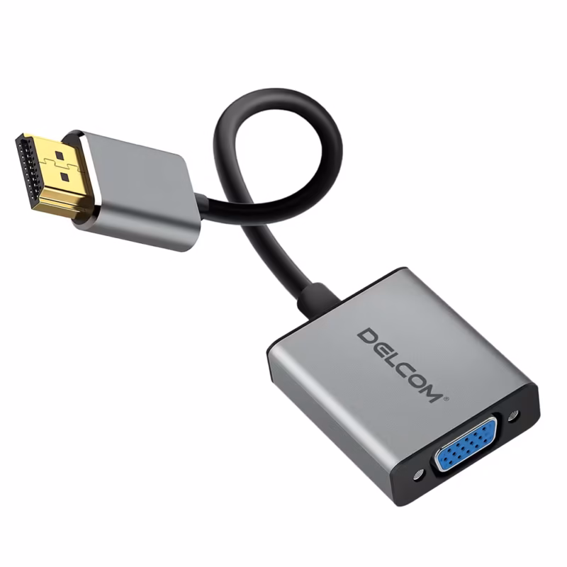 Adaptador HDMI a VGA Activo Delcom DL AHMVG con Audio y Carcasa de Aluminio p Hz